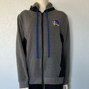 Golden State Warriors Youth XL Zip Up Hoodie Gray Black NBA